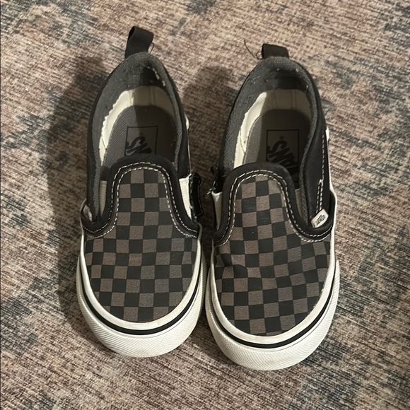 Vans Other - Vans Kids Checkered Slip-On Sneakers - Black and Brown
